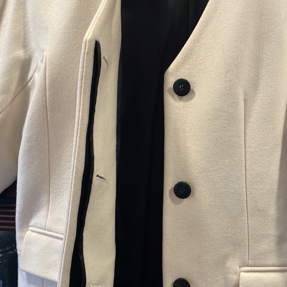 Club Monaco Italian Wool Retro Cream Coat - Picture 7 of 14